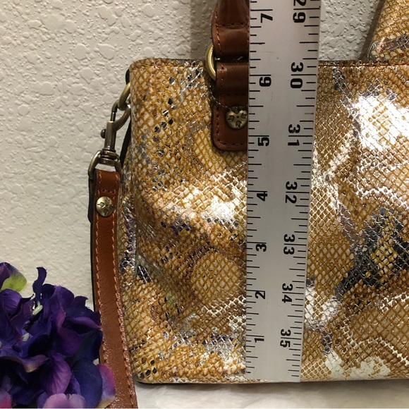Patricia Nash Leather Metallic Python Crossbody bag - Picture 5 of 15